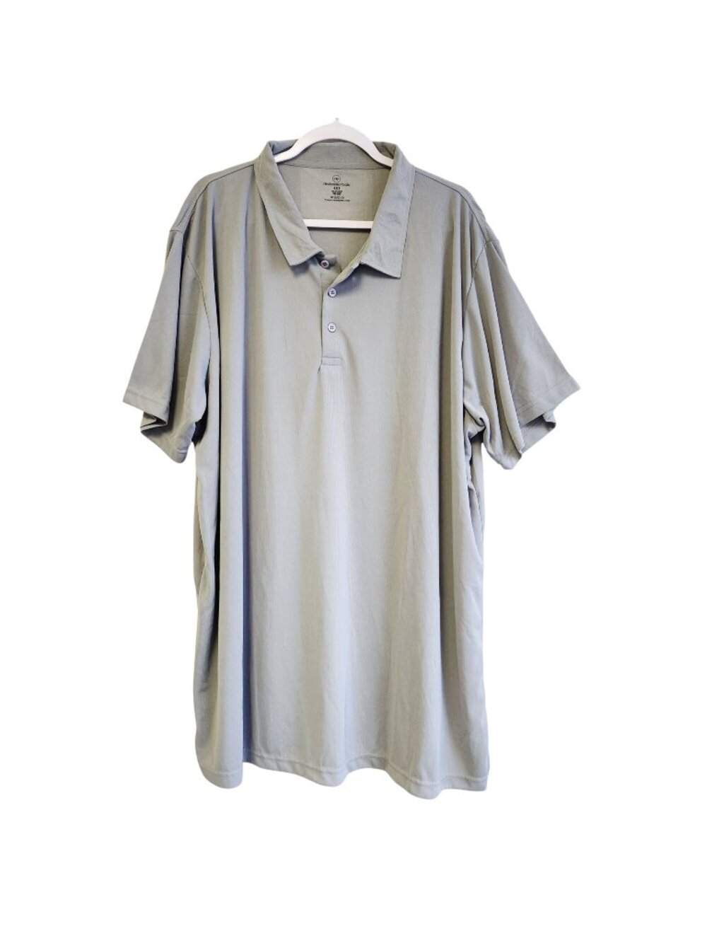 Mens Polo Shirt Gray SIZE 4XT Short Sleeve Lightweight Polyester